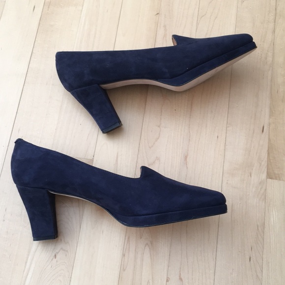 Sacha London Navy Suede Pump Heels - Picture 6 of 8